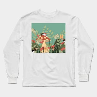 Beagle Mushroom Garden Long Sleeve T-Shirt